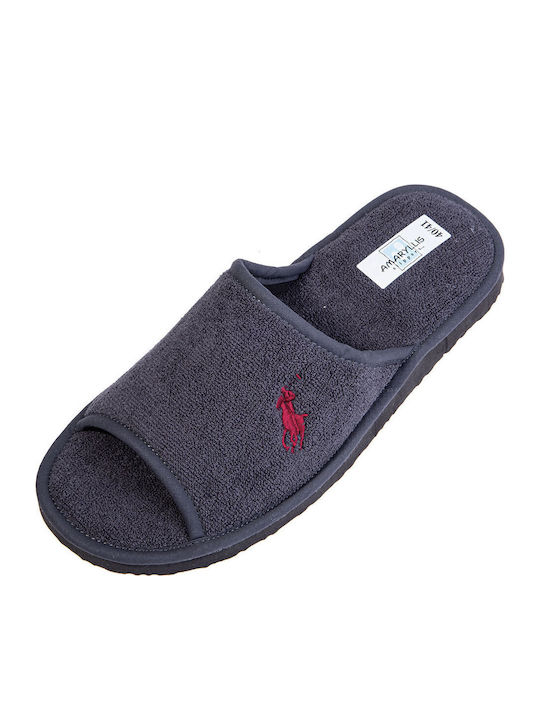 Papuci bărbați iarna din bumbac Grey/Red