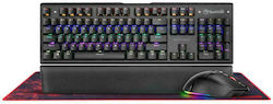 Marvo CM420 Set Tastatură Mecanică de Gaming cu Negru personalizat întrerupătoare și iluminare RGB & Mouse Negru