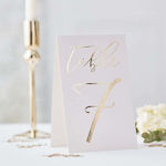 TABLE NUMBER SET/12 NUMBERS FROM 1 TO 12 GOLD/WHITE 18X11CM