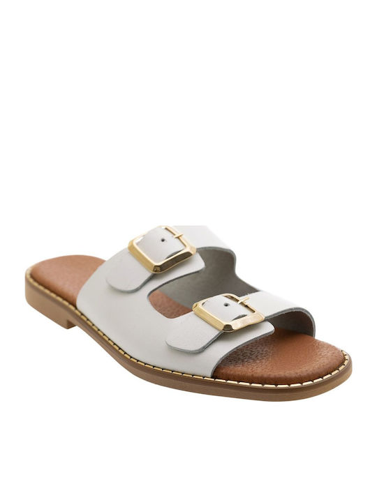 Flache Sandalen für Damen Anatomisch in Weiß Farbe