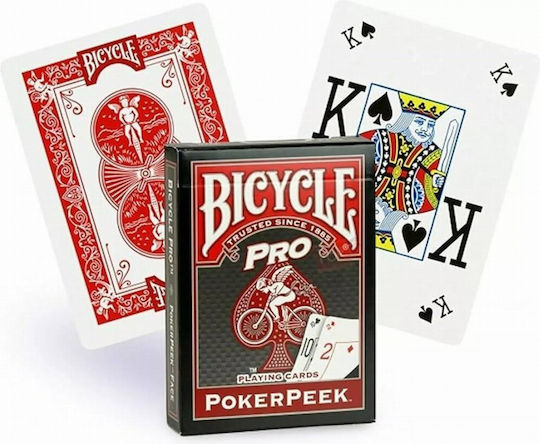 Bicycle Poker Peek Pro Pachet de cărți Plastifiată pentru Poker Roșie