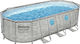 Bestway Овален Басейн PVC 5.678л с Метална Рамка 549x274x122см Сив