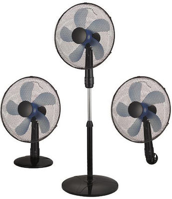 Eurolamp Pedestal Fan 3 in 1 50W Diameter 40cm with Remote Control