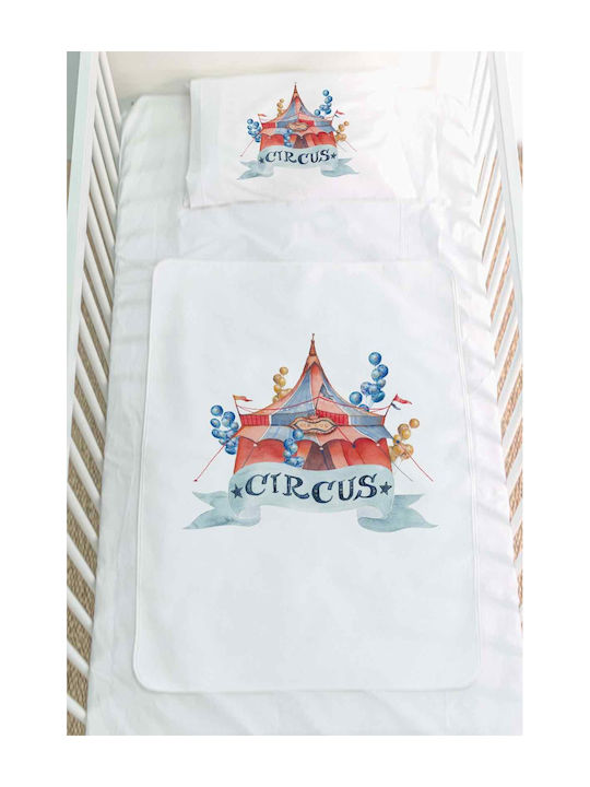 Bonjour Bebe Circus Wasserdichtes Spucktuch in Weiß Farbe 60x80cm. 1Stück