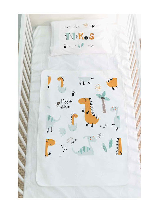 Bonjour Bebe Waterproof Burp Cloth Dino White 60x80cm