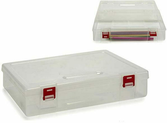 Plastik Aufbewahrungsbox mit Deckel Rote 29x20x7cm