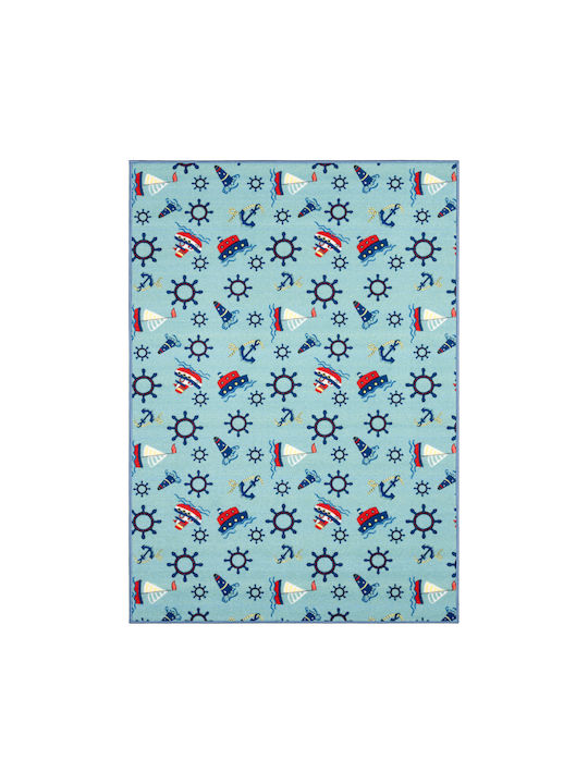 Nikotex Carpets Boats Kids Rug Albastru deschis 133x190cm