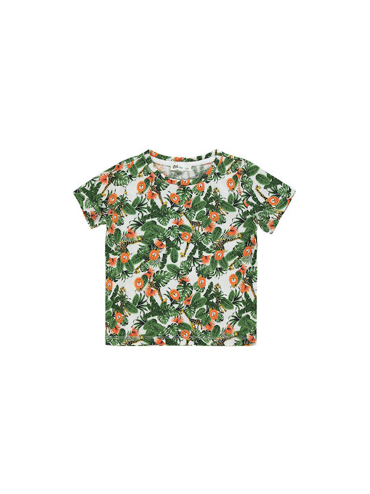 Kids t-shirt jungle white for boys (2-6 years)