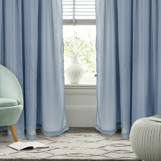 Das Home 2199 Pencil Pleat Light Blue Curtains 450x270cm