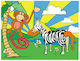 Wooden Kids Peg Puzzle Zebra & Monkey for 2+ Years 13pcs Anelixi