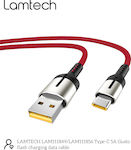 Lamtech Braided / Regular USB 2.0 Cable USB-C male - USB-A male Red 1.2m (LAM111856)