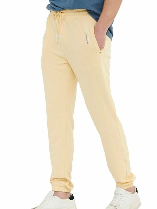 Funky Buddha Men's Sweatpants with Rubber Yellow