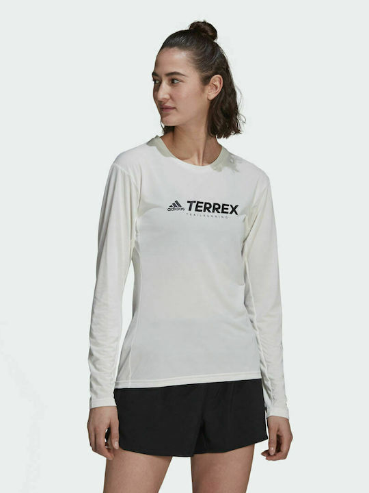 Adidas Terrex Primeblue Trail Damen Sportlich Bluse Langärmelig Weiß