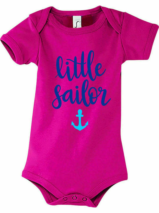 Baby shorts " Little Sailor, Anchor ", Fuchsia