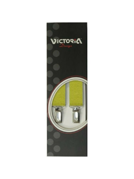 Braces VICTORIA monochrome 2.5 cm 62025 with 4 clips light green