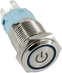 GloboStar On-Off switch Pushbutton with Lighting Blue 1pcs