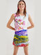 Galatea Women's Sleeveless One-piece Shorts Multicolour