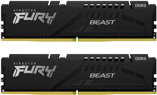 Kingston Fury Beast DDR5 64GB RAM με 2x32GB Modules και Ταχύτητα 5200 για Desktop