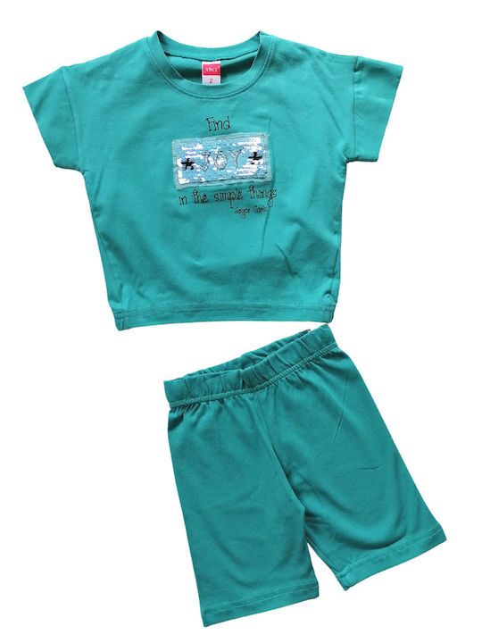 Joyce Kids Set with Shorts Summer 2pcs Turquoise