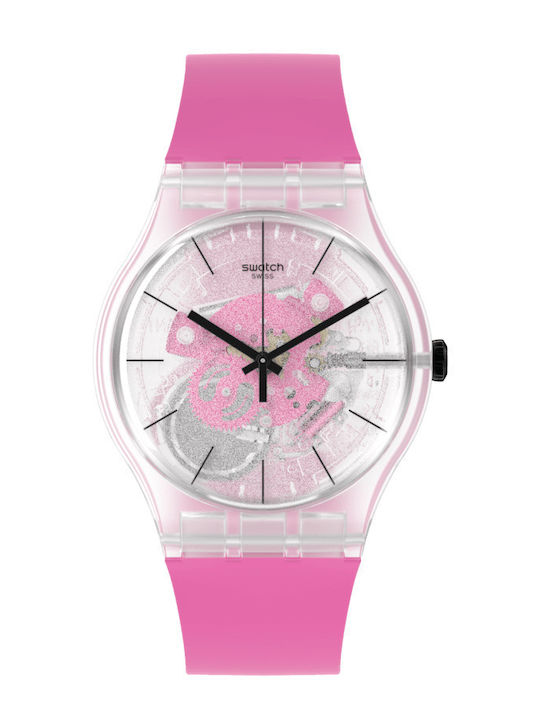 Swatch Daze Ανδρικό Ρολόι 41mm Μπαταρίας με Ροζ...