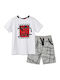 Kids' Set with Shorts Summer 2pcs White