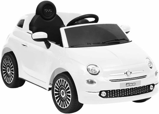 Fiat 500 Cu Un Loc Cu Telecomandă Licențiat 6 Volți Alb Pentru 3+ Ani