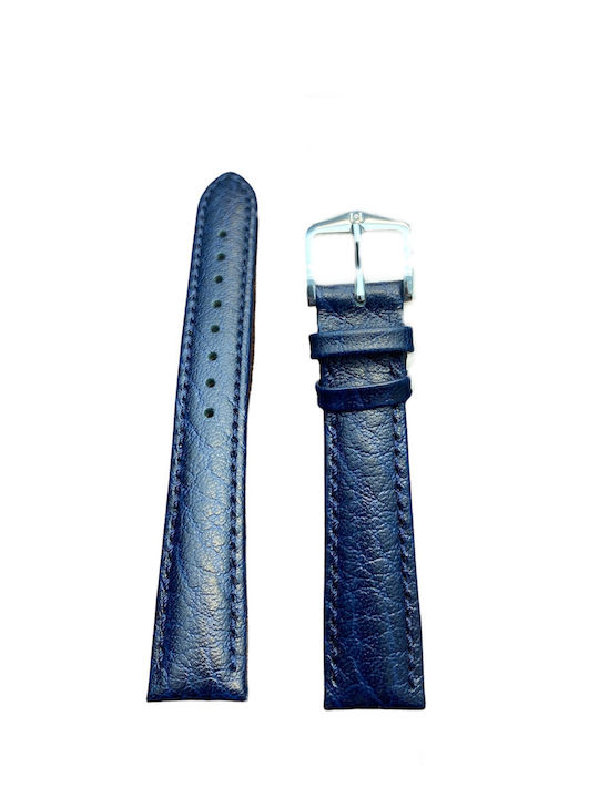 Hirsch Highland Long Δερμάτινο Λουράκι Μπλε 16mm