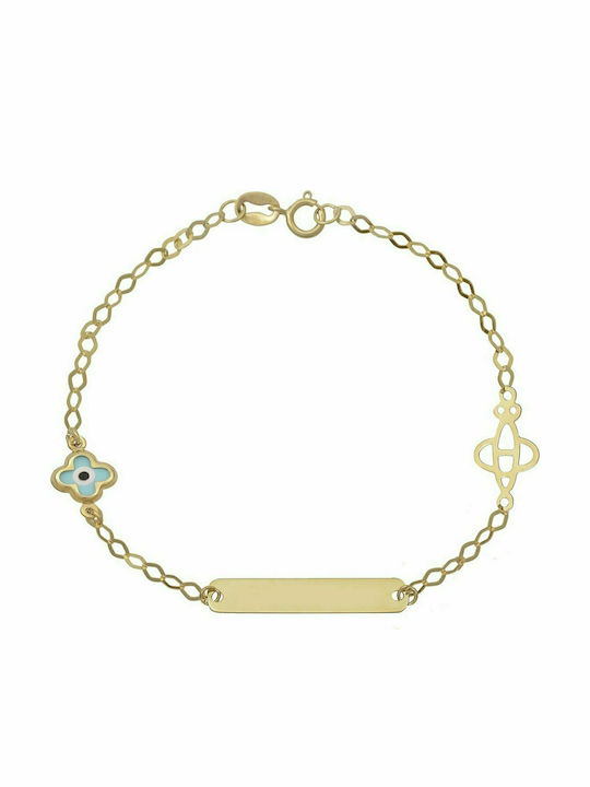 Filva Oro Kids Bracelet ID from Gold 14K with Evil Eye