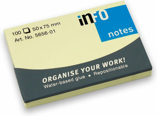 Sticky Note Pads 100 Sheets Yellow 5x7.5pcs Info