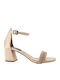 Fabric Sandals with Strass Nude