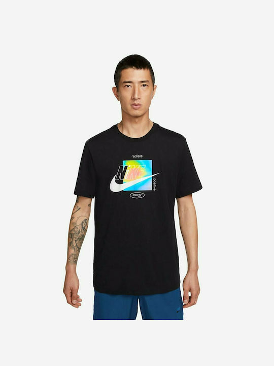 Nike Αθλητικό Ανδρικό T-shirt Μαύρο με Λογότυπο