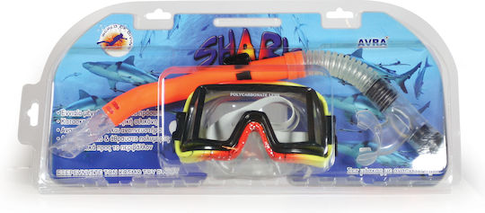 Avra Toys Μάσκα Θαλάσσης με Αναπνευστήρα Παιδική Πορτοκαλί