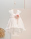 Angel Wings Rafaela White Taufset Kleidung mit Kleid & Haar-Accessoires aus Tüll 2Stück