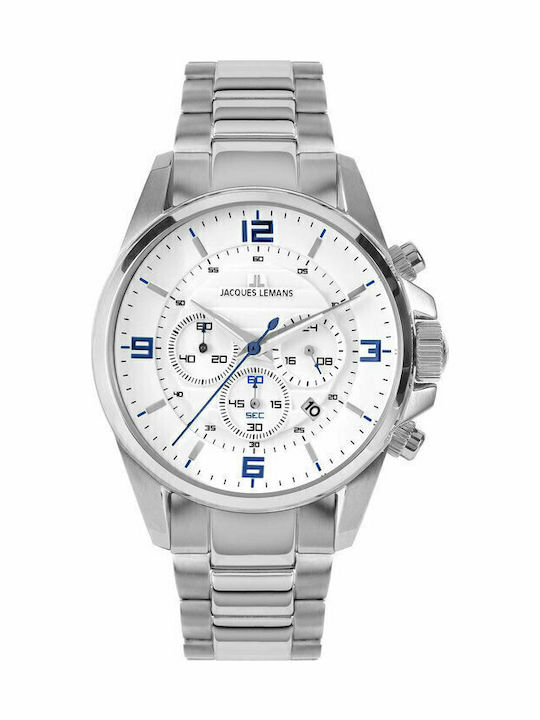 Jacques Lemans Liverpool Ανδρικό Ρολόι 44mm Χρο...