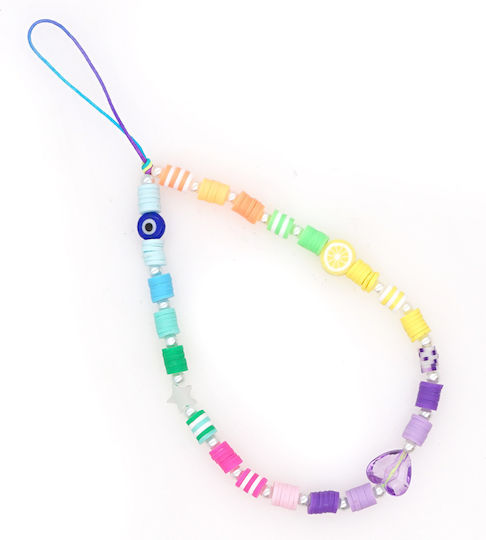 Ds Crystal Λουράκι Καρπού 24cm για Κινητά Colorful Heart
