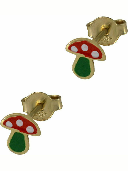 Mertzios.gr Гъби Детски Обеци Studs от Злато 14K