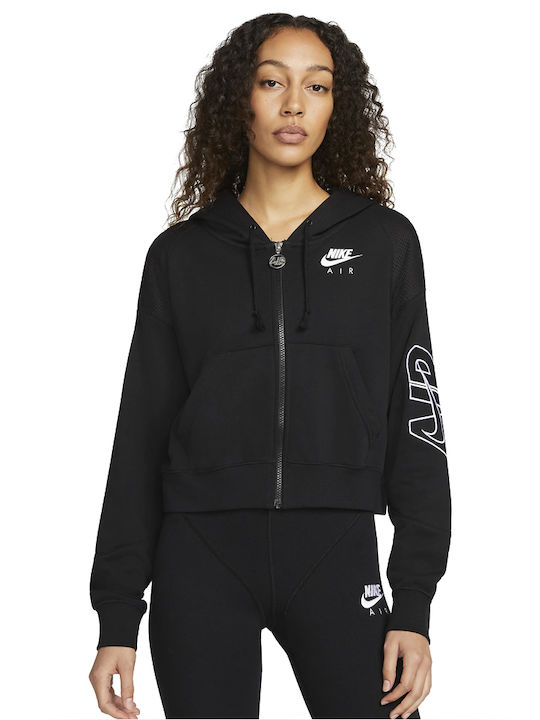 women's nike air full zip cropped fleece hoodie