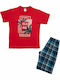 Minerva Kids' Pajamas Summer Red Islands