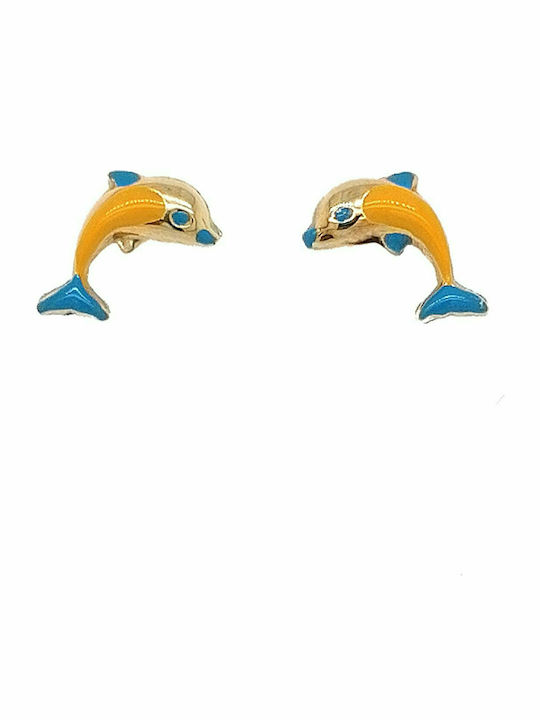 Mertzios.gr Gold Studs Kids Earrings 14K