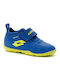Lotto Παιδικά Ποδοσφαιρικά Παπούτσια Solista 700 IV Tf Cl Sl με Σχάρα και Καλτσάκι Μπλε