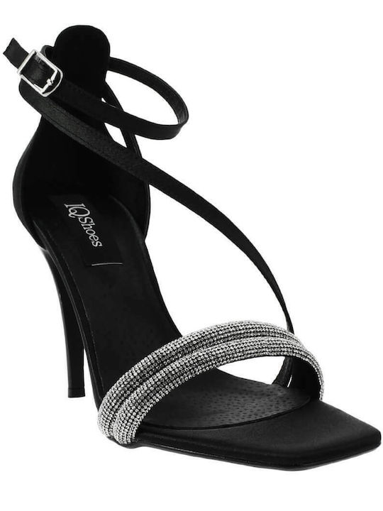 IQ Shoes Fabric Sandals with Strass Silver