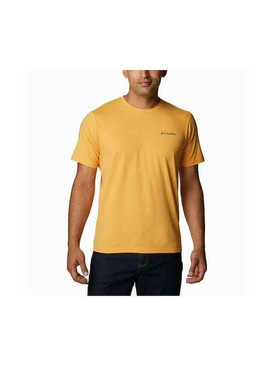 Columbia Sun Trek Ανδρικό T-shirt Mustard με Λογότυπο