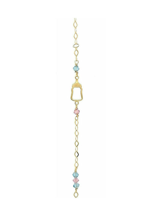 Mertzios.gr Kids Gold Plated Silver Chain Bracelet for Girl