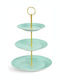 Porcelain Dessert Tower Stand with 3 Tiers Green Ø22.8cmxY35cm