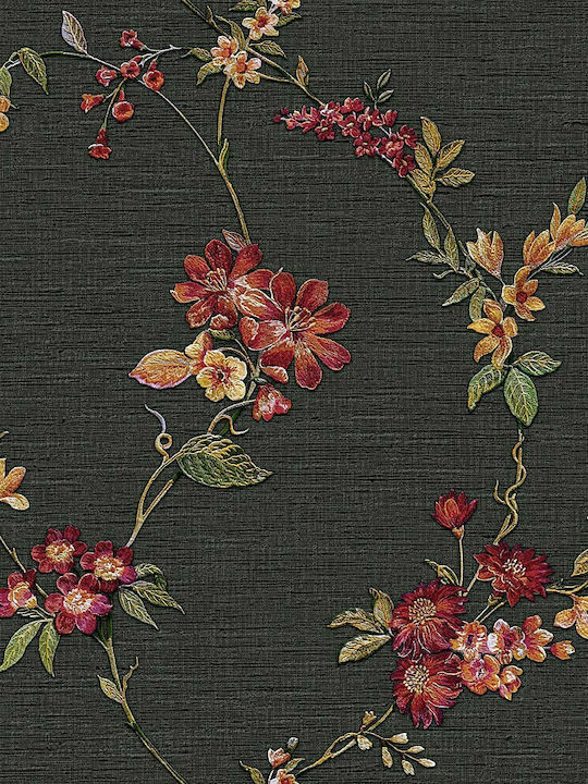 Wallpaper Fabric Black/Red L1000xW53cm Washable