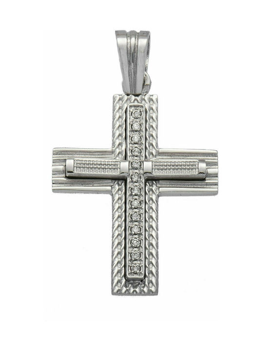 Mertzios.gr White Gold Cross 14K