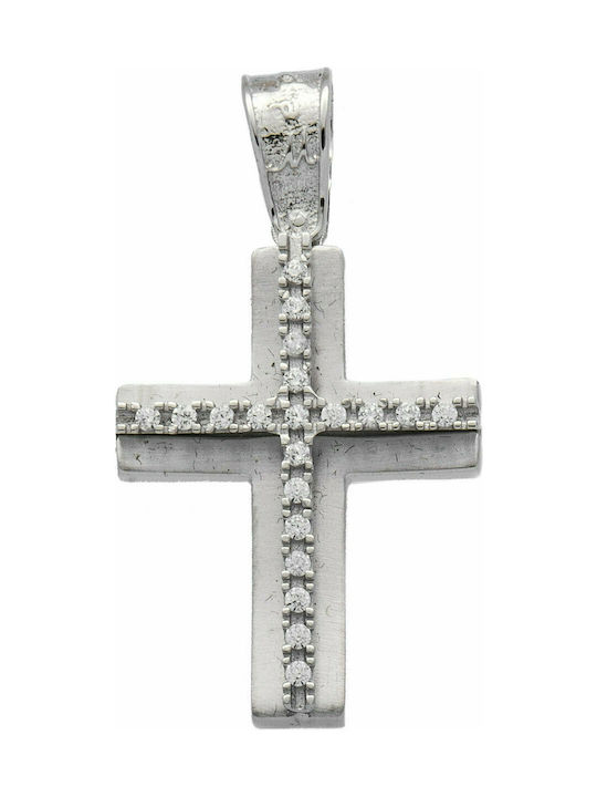 Mertzios.gr White Gold Cross 14K