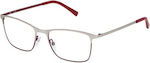 Sting Metal Eyeglass Frame Red VST019 0Q05