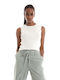 Only Women's Summer Crop Top Sleeveless White