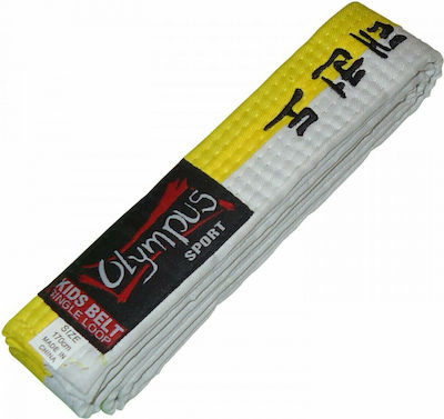 Olympus Sport Solid Tkd 140402 Taekwondo-Gürtel Bunter Gelb/Weiß